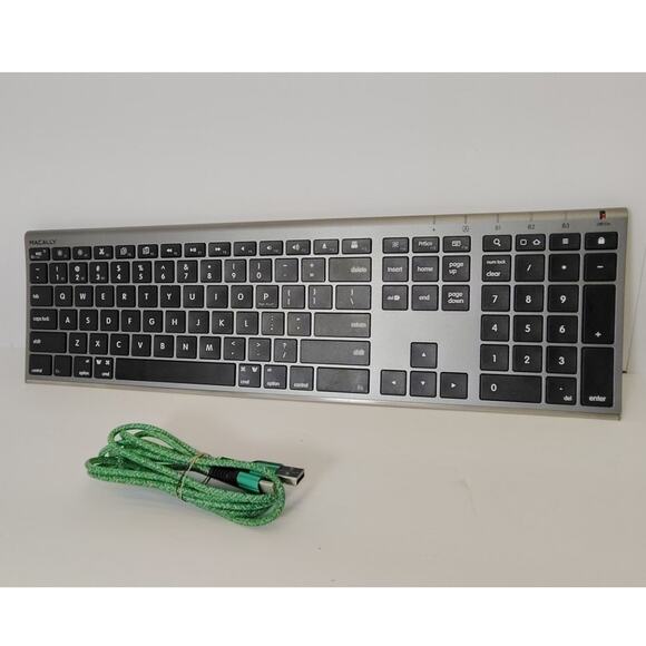 Macally Ultra Slim Keyboard Bluetooth Wireless Silver Computer Keys Online - Picture 1 of 6